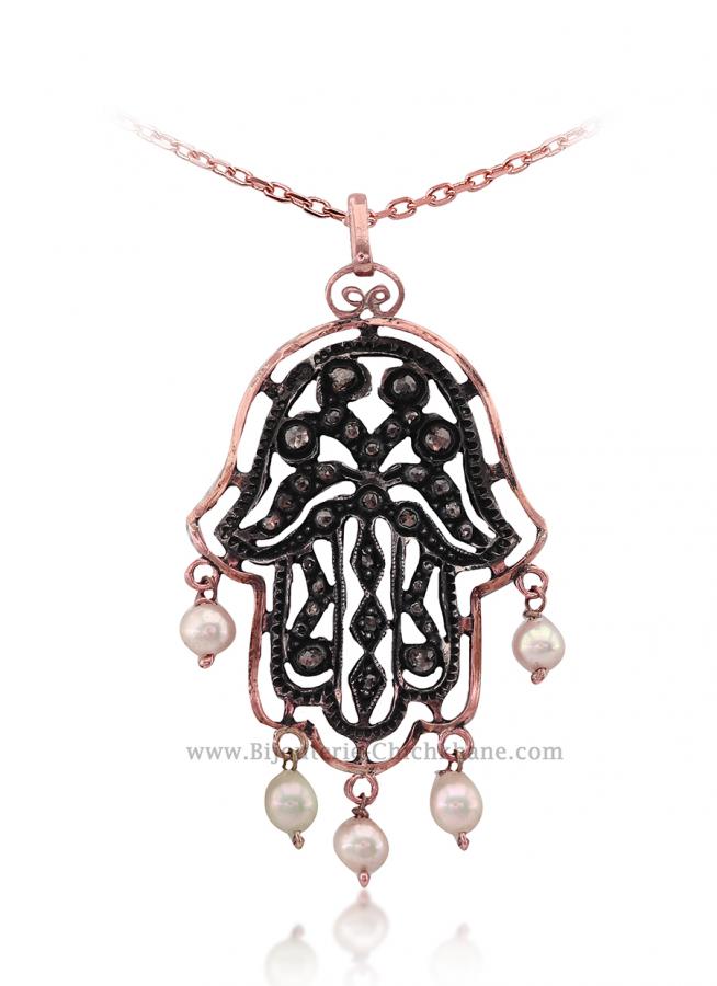 Bijoux en ligne Pendentif Main De Fatma Diamants Rose ''Chichkhane'' 52974
