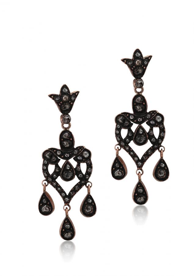 Bijoux en ligne Boucles D'oreilles Diamants Rose ''Chichkhane'' 54899