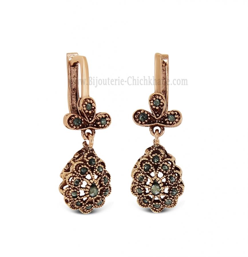 Bijoux en ligne Boucles D'oreilles Diamants Rose ''Chichkhane'' 61952