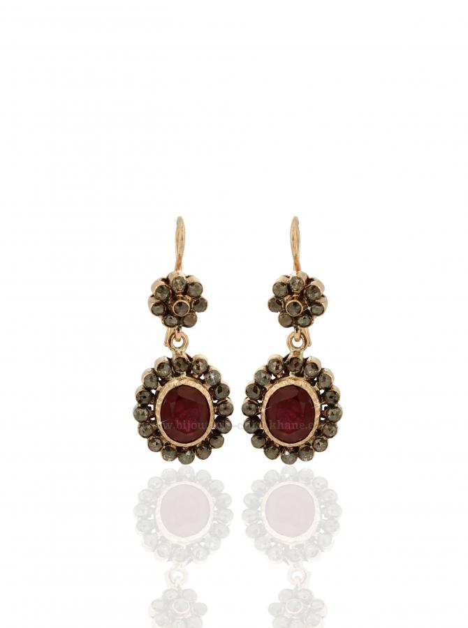 Bijoux en ligne Boucles D'oreilles Diamants Rose ''Chichkhane'' 38847